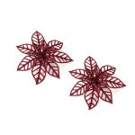 Kalėdiniai puansetijų žiedai raudonos sp. 2 vnt. 3x14 cm 871125221268