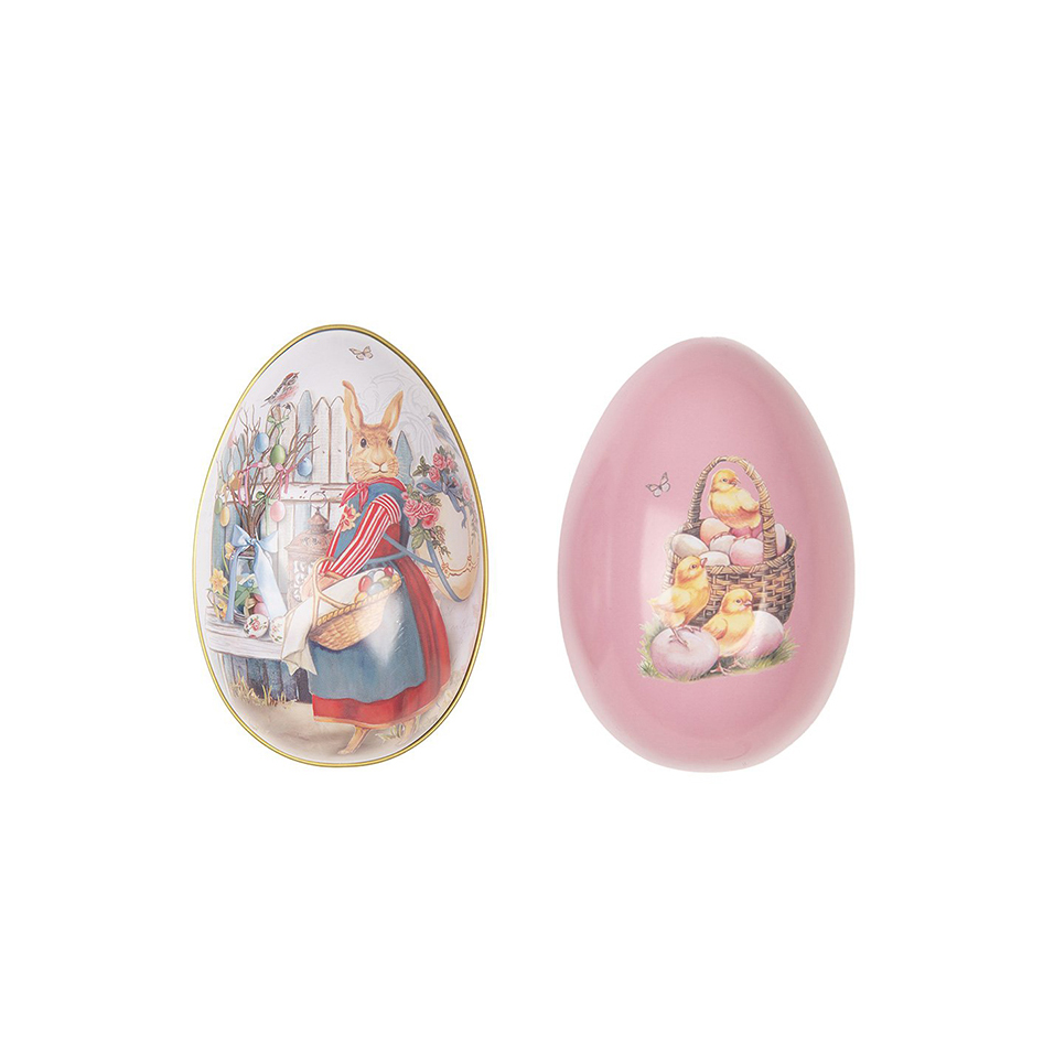 Dėžutė metalinė rožinė Kiaušinis 8x13x8 cm.velyk Clayre