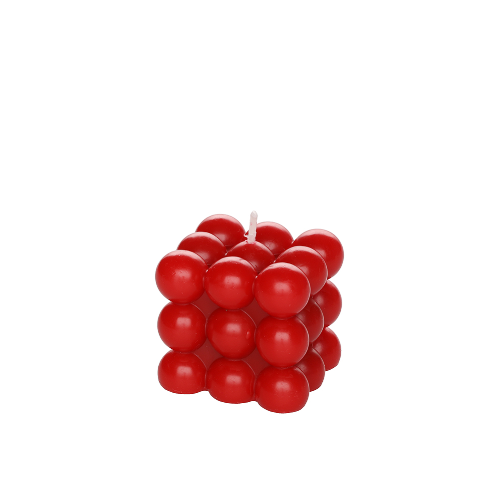 Žvakė raudona Burbuliukai 6x6x5,5 cm Polar 621660