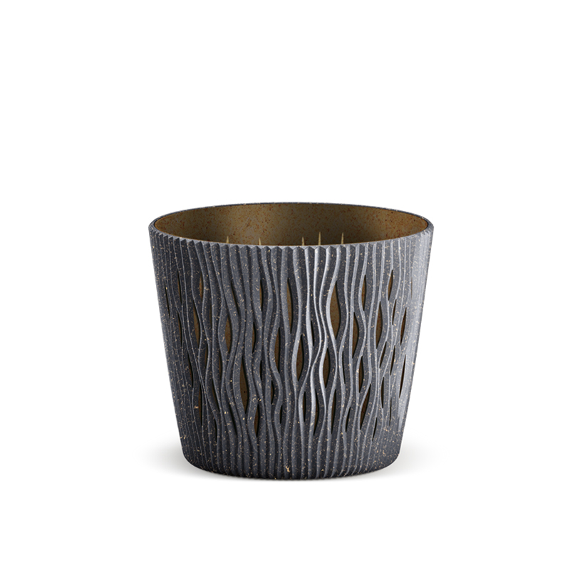Vazonas su įdėklu 3 L D189*H165 mm antracitas SANDY ROUND-ECO Prosperplast