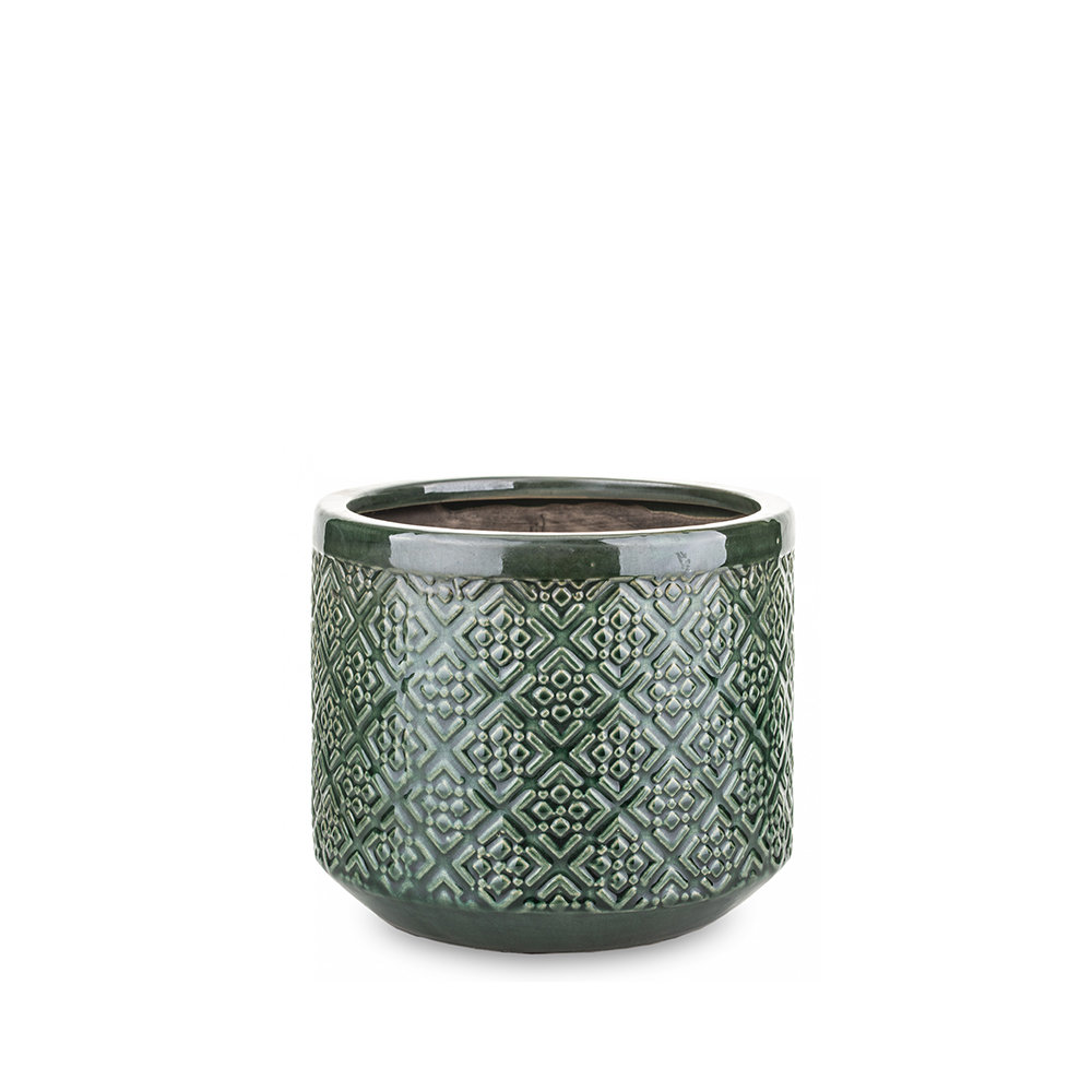 Vazonas keramikinis žalias Porto 16x19x19 cm 138467