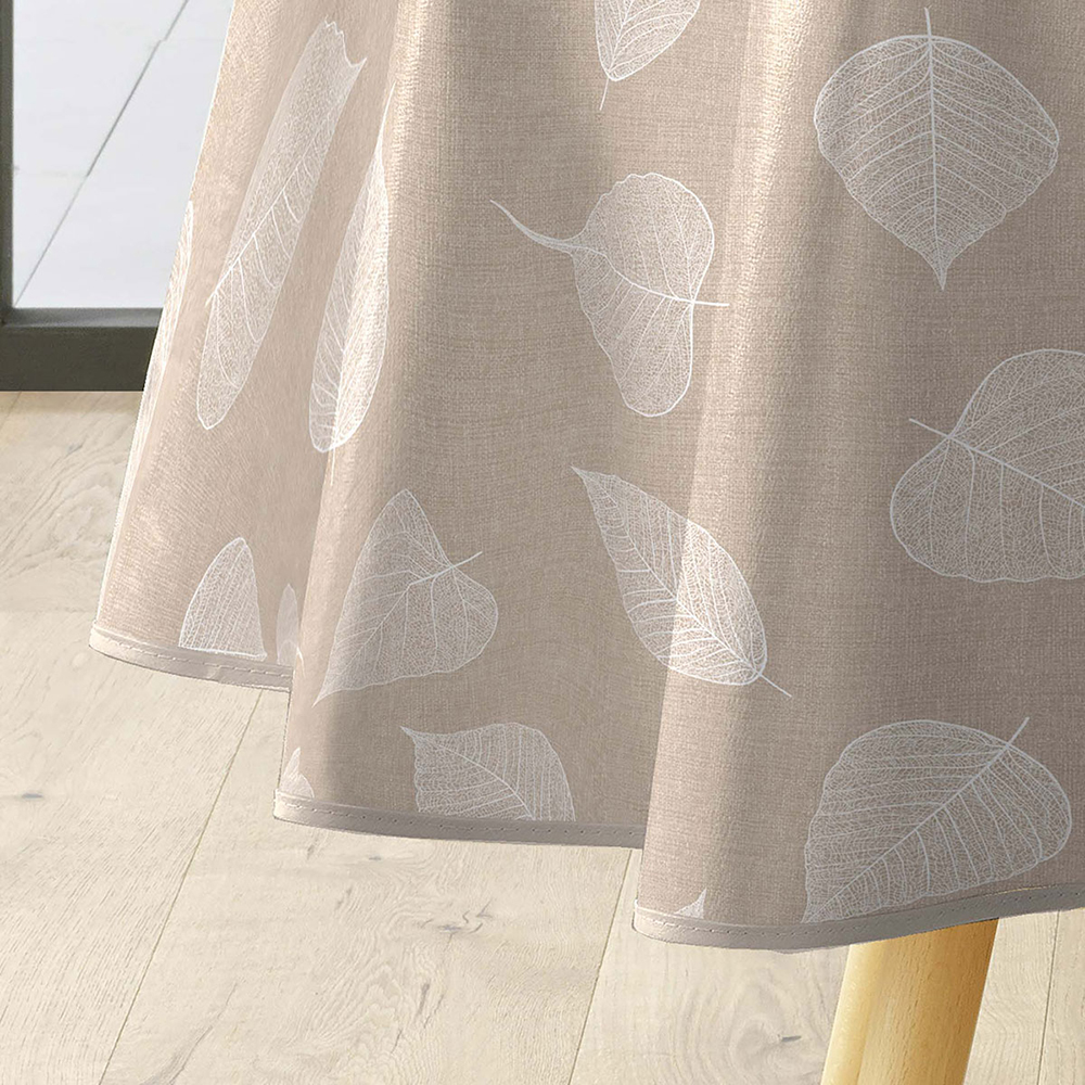 Staltiesė apvali D160 cm PVC tekstilė smėlio sp. FEUILLYS douceur d'intérieur