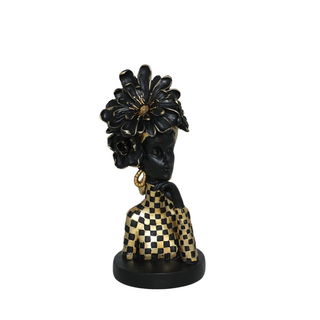 Figūrėlė Moteris su gėle aukso sp. 12.5x14.5x29.5 cm ELIZABETHAN 8445393576251