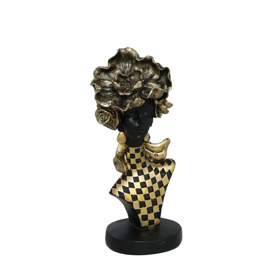 Figūrėlė Moteris su gėle aukso sp. 11x13x30 cm DIANA 8445393576237
