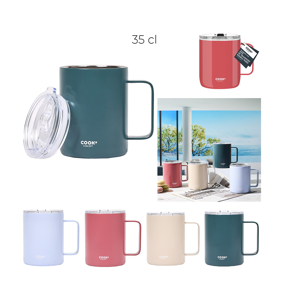 Puodelis kelioninis metalinis su dangteliu 420 ml BOGOTA Cook Concept KA0616