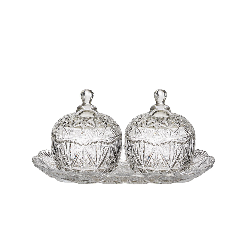 Saldaininės 2 vnt. su padėklu 26x14x16,5 cm Home Deco KA0271