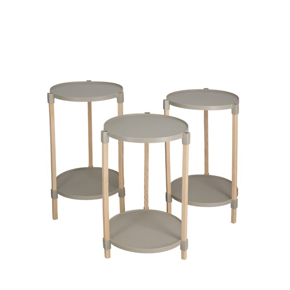 Staliukų kompl. vazonams 3 vnt. medis/plastikas 29x29xH42/45/47 cm 8445393472164