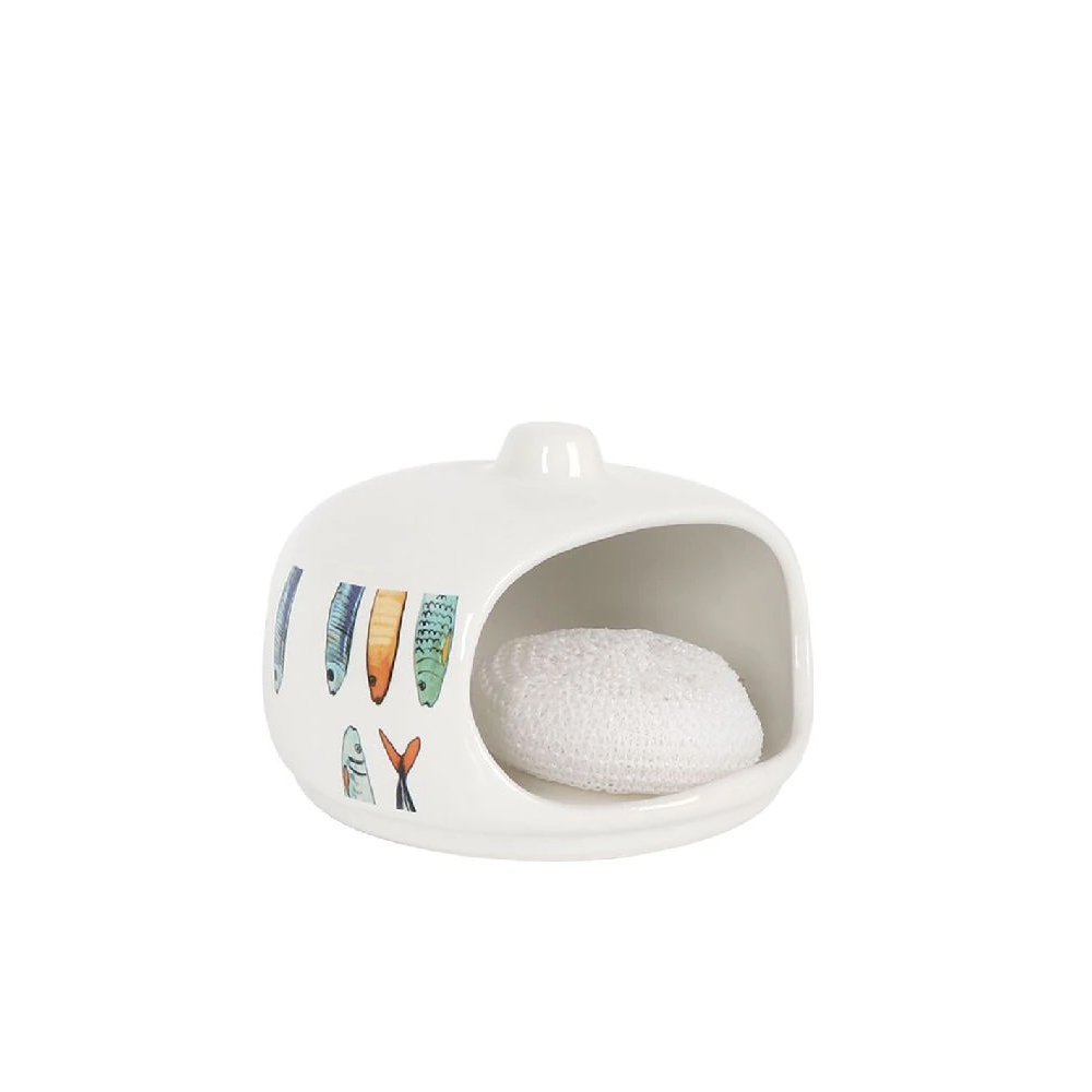 Laikiklis kempinei virtuvinis keramikinis 15x15x10 cm PEIXE La Mediterranea