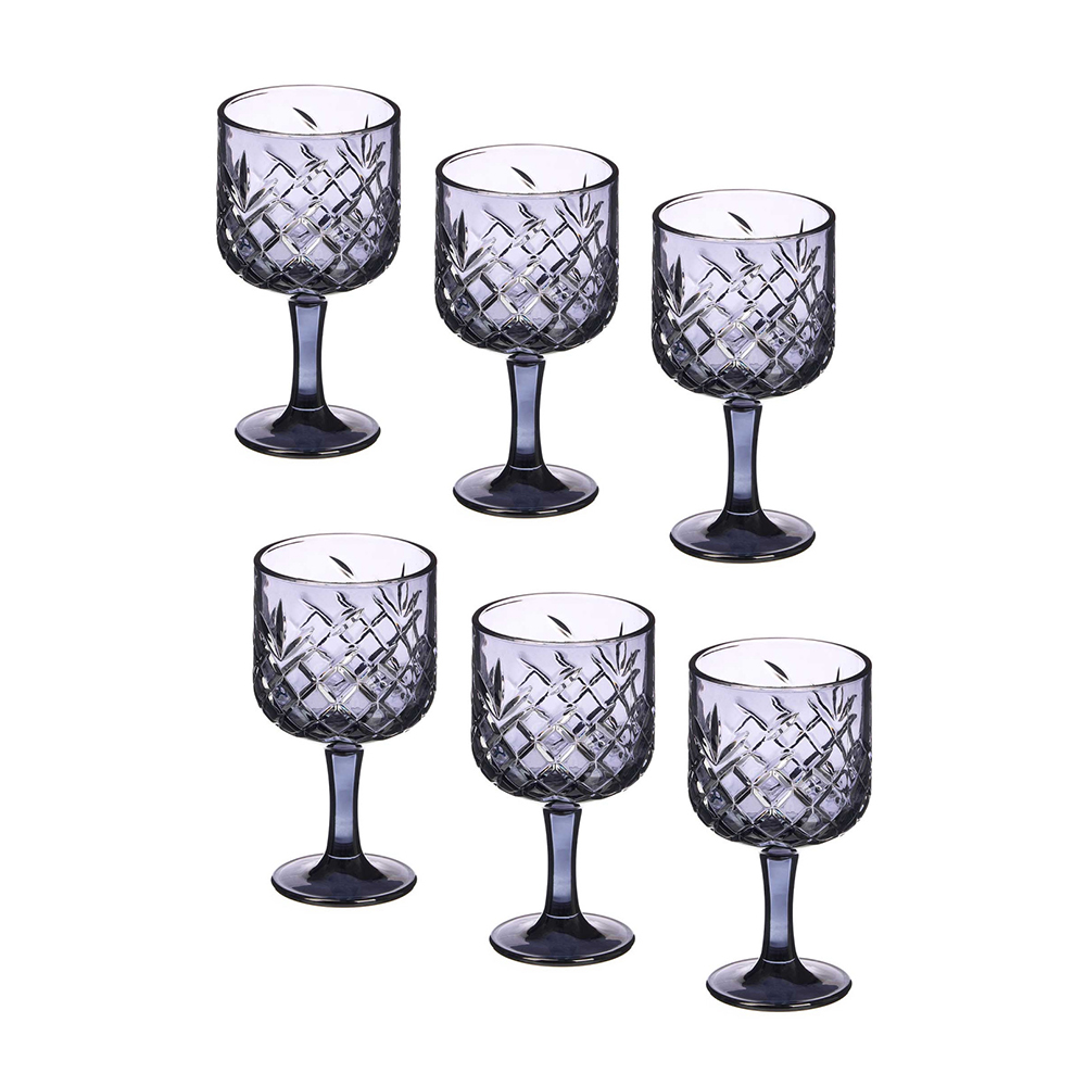Taurės vynui 380 ml 6 vnt komplekt. pilkos sp. Vivalto 12370