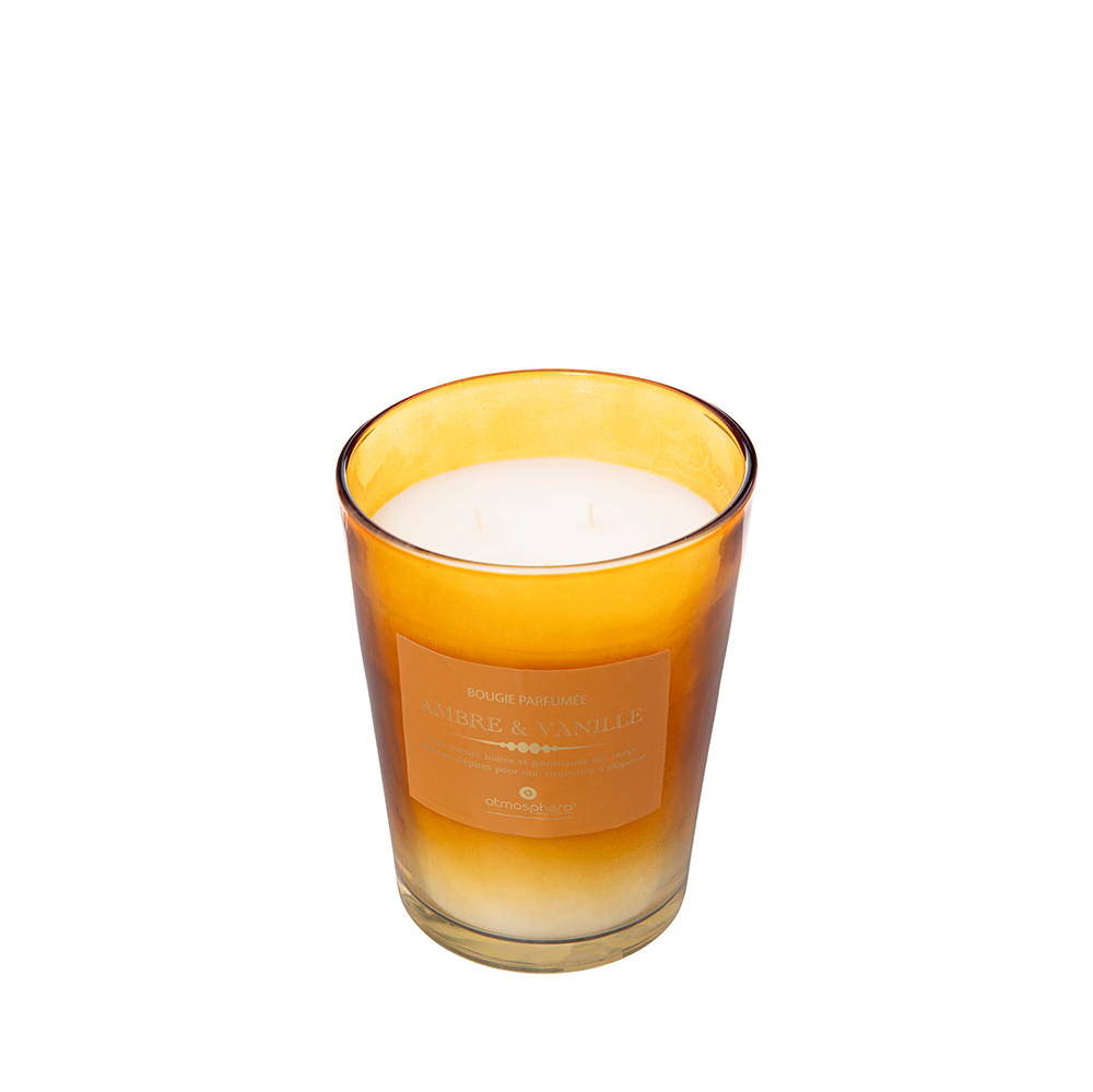 Žvakė stikliniame indelyje ambros ir vanilės kv. 855 g D13xH16 cm Atmosphera
